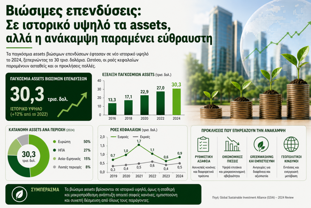 Βιώσιμες επενδύσεις: Σε ιστορικό υψηλό τα assets, αλλά η ανάκαμψη παραμένει εύθραυστη